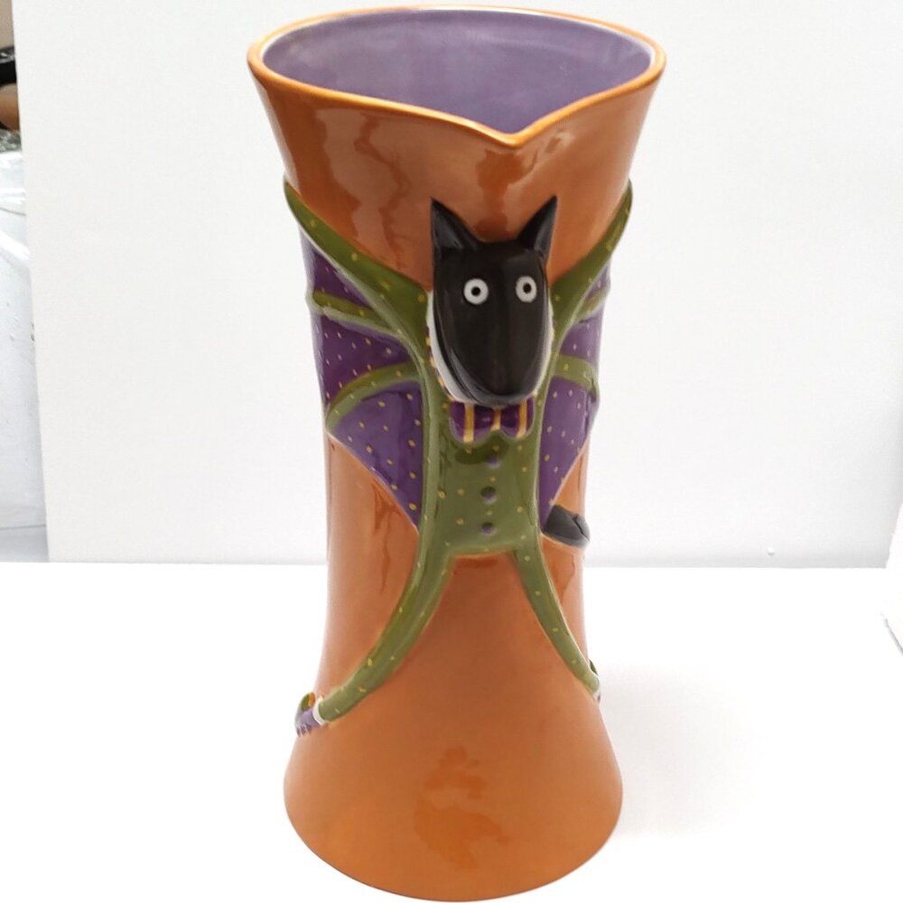 Patience Brewster Krinkles Halloween Bat Cat Pitcher
